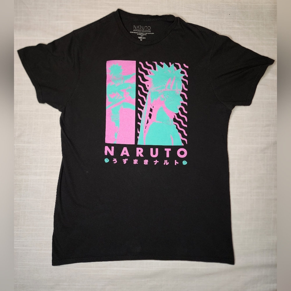 Naruto Short Sleeve Black Graphic Tee Size  M